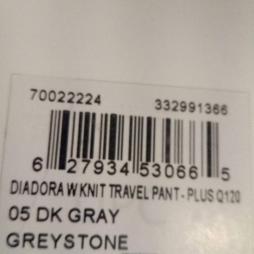 New Diadora W Knit Travel Pant- Plus Q120 Dark Grey Women's Size US 2XL - Picture 6 of 6